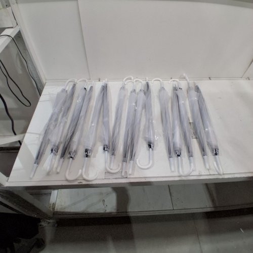 15PK CLEAR UMBRELLAS - 35.4" - WHITE/CLEAR image 3