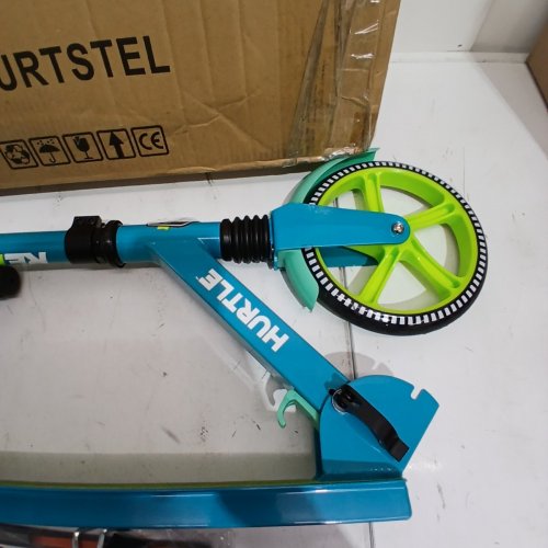RENEGADE HURTLE SCOOTER FOR TEENAGERS/ADULTS, 2-WHEEL SCOOTER - 220LBS MAX - 33" X 33" - 38" - BLUE / GREEN - (MODEL: HURTSTEL) image 3