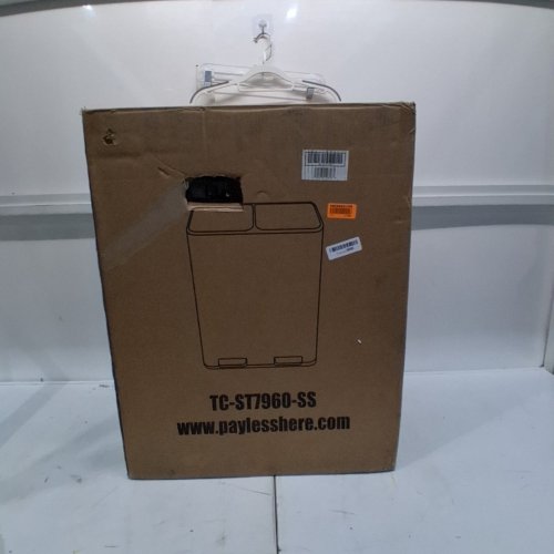 FDW RECTANGULAR STEP TRASH CAN WITH INNER BUCKETS AND HINGED LIDS - 60L (2X30L) - STAINLESS STEEL (MODEL: TC-ST7960-SS) image 5