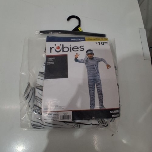 2PC BOYS RUBIES MUMMY COSTUME - LARGE (10/12) - WHITE / BLACK (ITEM: 1001654) image 2