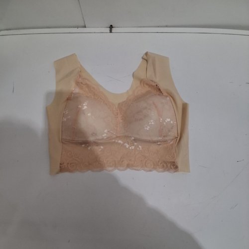 WOMEN'S LACE PULL ON COMFORT BRALETTE - MEDIUM - BEIGE image 2