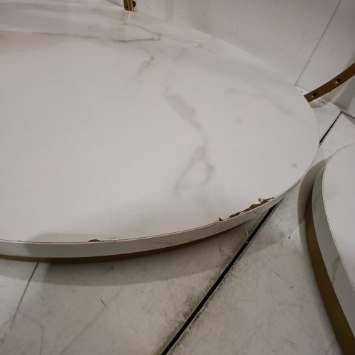 2PC NESTING COFFEE TABLE CIRCULAR FRAME AND MARBLE PATTERN - MARBLE/GOLD image 3