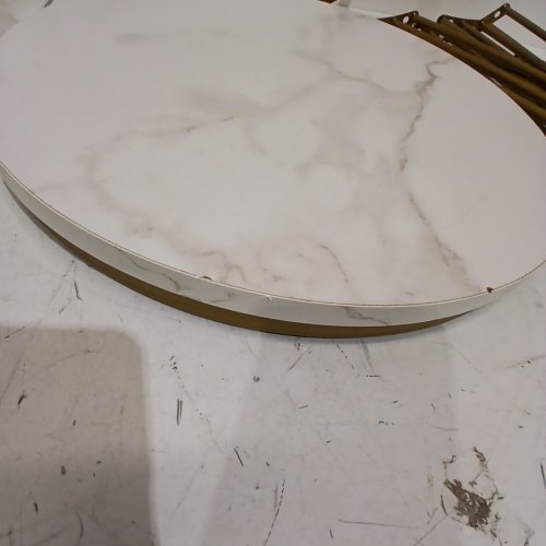 2PC NESTING COFFEE TABLE CIRCULAR FRAME AND MARBLE PATTERN - MARBLE/GOLD image 4