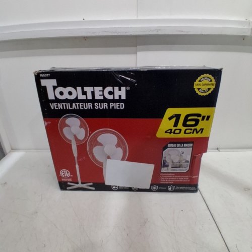 TOOLTECH 3-SPEED OSCILLATING PEDESTAL FAN - 16" - WHITE (MODEL: 100077) image 6