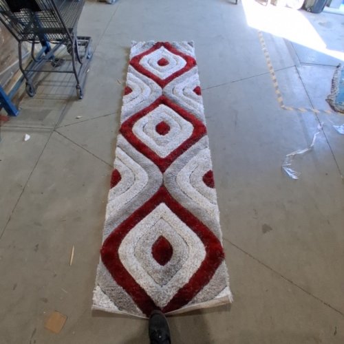 ALASKA SHAGGY AREA RUG - 4FT X 5.5FT - RED/GREY - (MODEL: P311B) image 4