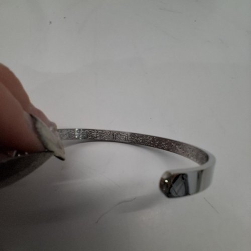 WOMENS DAINTY SLIP CUFF BRACELET - SILVER / STAINLESS image 3