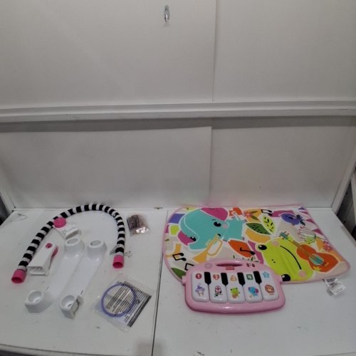 FISHER-PRICE PORTABLE BABY ACTIVITY MAT GLOW AND GROW KICK & PLAY PIANO GYM MUSICAL TOY WITH SMART STAGES LEARNING & MARACAS - 0+ MONTHS - PINK (MODEL: HWD99-9663) image 3