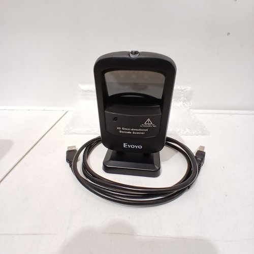 EYOYO OMNIDIRECTIONAL 2D DESKTOP WIRED BARCODE SCANNER - 5V/0.4A - BLACK (MODEL: EY-2200) image 3