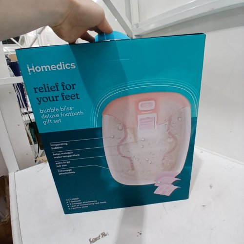 HOMEDICS BUBBLE BLISS DELUXE FOOTBATH WITH 3 MASSAGE ATTACHEMENTS, HEAT MAINTENANCE AND SPLASH GUARD - PINK AND WHITE (MODEL: FB-54) image 4