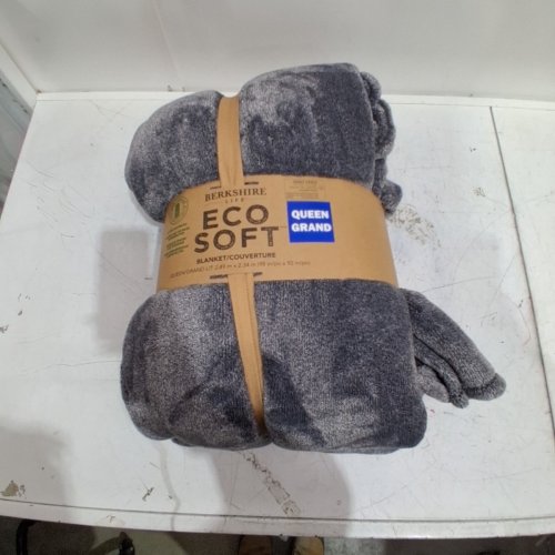 BERKSHIRE ECO SOFT FLUFFY PLUSH BLANKET - QUEEN - GRAY image 2