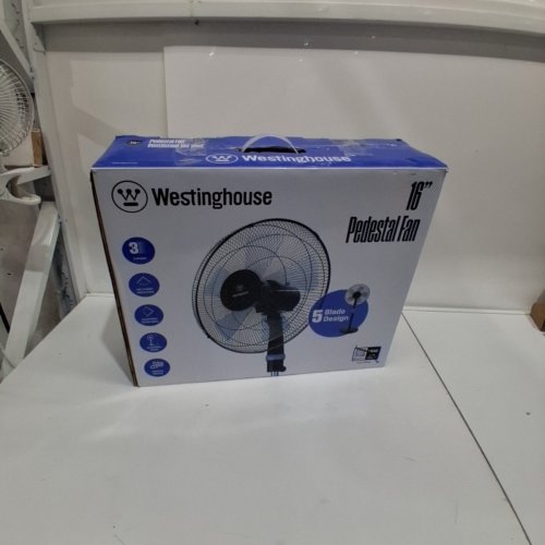 WESTINGHOUSE ADJUSTABLE HEIGHT OSCILLATING PEDESTAL FAN - 16" - BLACK (MODEL: WSFSB1601BL) image 5