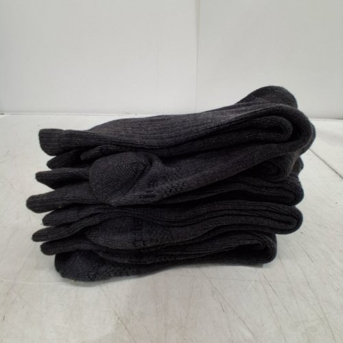 5PR MEN'S DICKIES DRI-TECH CREW PERFORMANCE WORK SOCKS - 6-12 SHOE SIZE - BLACK/GREY image 2