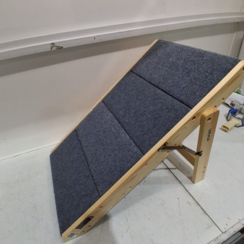 4-STEP DOG STAIRS - 25" X 18.5" X 19" - 150LB CAPACITY - GREY/WOOD (MODEL: ZD-25DOG06) image 5