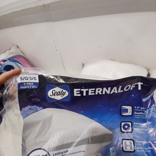 2PK SEALY ETERNALOFT PILLOWS - STANDARD/QUEEN - WHITE image 2