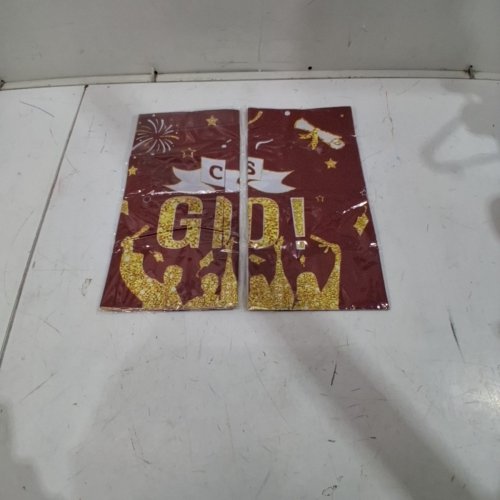 2PK CHIAZLLTA RECTANGULAR LETTER PRINT “CONGRATS GRAD” GRADUATION PARTY TABLECLOTH - 54" X 108" - MAROON & GOLD image 2