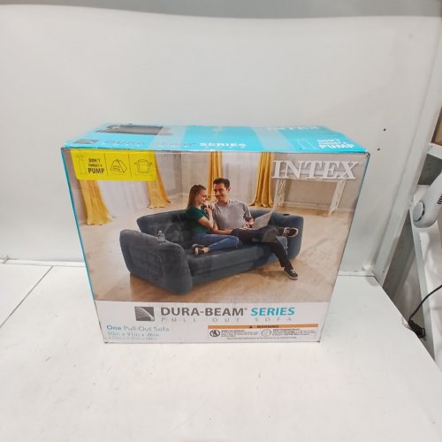 INTEX DURA-BEAM SERIES INFLATABLE PULL-OUT SOFA *NO PUMP* - 80" X 91" X 26" - 440LBS CAPACITY - GREY (MODEL: 66552EP) image 7