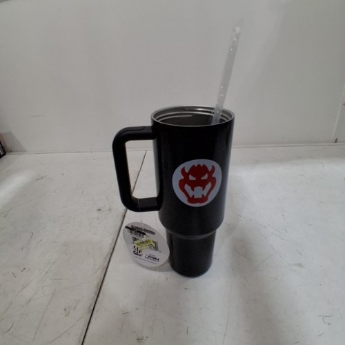 NINTENDO SUPER MARIO STAINLESS STEEL BOWSER TUMBLER - 40OZ - BLACK image 2