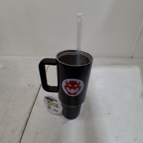 NINTENDO SUPER MARIO STAINLESS STEEL BOWSER TUMBLER - 40OZ - BLACK image 6