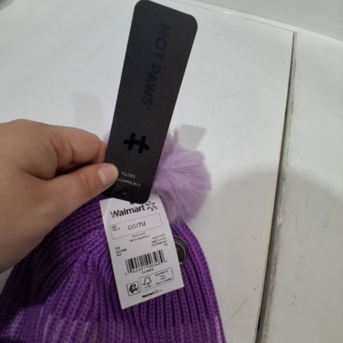 KID'S HOTPAWS WINTER HAT WITH POMPOM - OSFM - PURPLE image 2