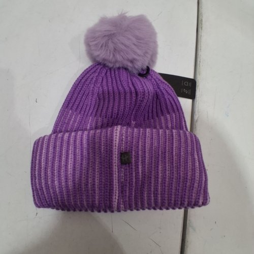 KID'S HOTPAWS WINTER HAT WITH POMPOM - OSFM - PURPLE image 3