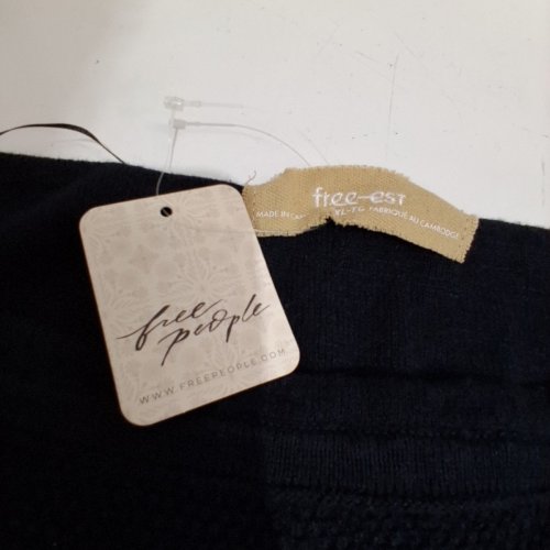 2PC WOMEN'S FREE PEOPLE KRISTA COTTON-LINEN TOP AND PANTS SET - EXTRA LARGE - BLACK image 4
