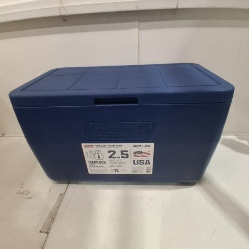 COLEMAN CHILLER PORTABLE INSULATED HARD COOLER WITH HEAVY DUTY HANDLES - 48QT - DARK BLUE (MODEL: 2226955) image 2
