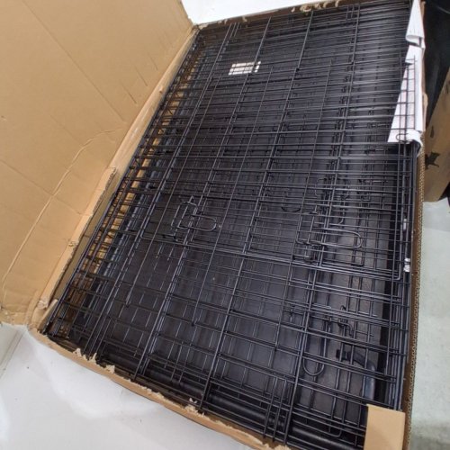 BESTPET DOUBLE-DOOR METAL DOG CRATE WITH DIVIDER - EXTRA LARGE/ 42" - BLACK (MODEL: TY-PC600-BLACK) image 2