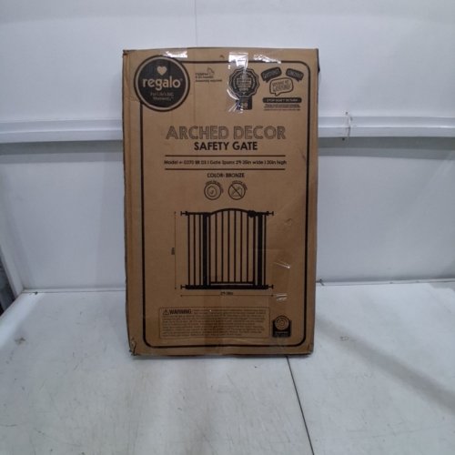 REGALO EASY STEP ARCHED DECOR SAFETY GATE EXTRA WIDE -29"-37" - BRONZE (0370 BR DS) image 4