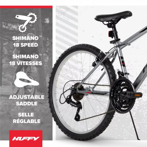 HUFFY ROCK CREEK MOUNTAIN BIKE FITS RIDERS 58-70" - 24" - GREY (MODEL: 54302C) image 3