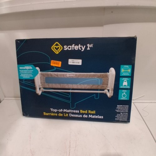 SAFETY 1ST TOP-OF-MATTRESS BED RAIL WITH ADJUSTABLE HEIGHT - 36" X 12" - 18" - GREY/WHITE (MODEL: BR017CEIUF2) image 3