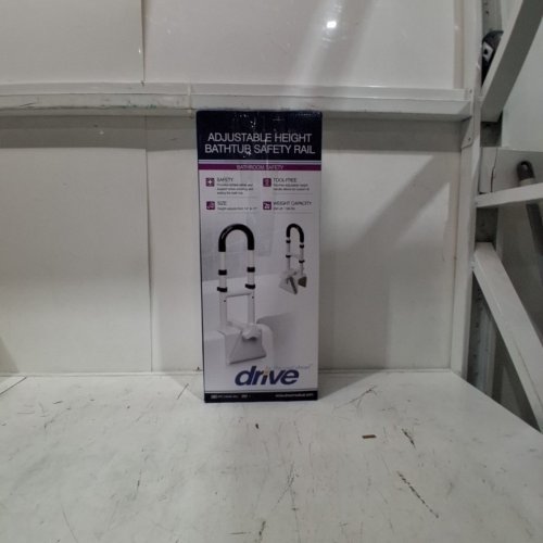DRIVE MEDICAL ADJUSTABLE HEIGHT & WIDTH BATHTUB SAFETY RAIL - 14.5" - 17" X 3" - 7" - WHITE (MODEL: RTL12036-ADJ) image 4