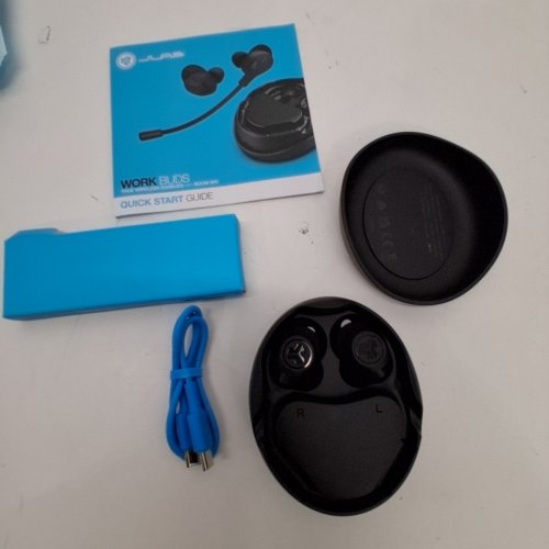 JLAB WORKBUDS IN-EAR WIRELESS HEADSET WITH DETACHABLE NOISE-CANCELING BOOM MICROPHONE - BLACK (MODEL: JLAB WORKBUDS) image 2