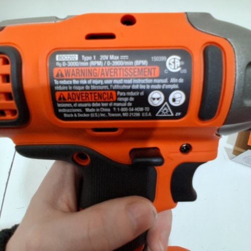 BLACK+DECKER POWERCONNECT CORDLESS IMPACT DRIVER *TOOL ONLY* - 1/4" - 20V MAX - ORANGE/ BLACK (MODEL: BDCI20C) image 3