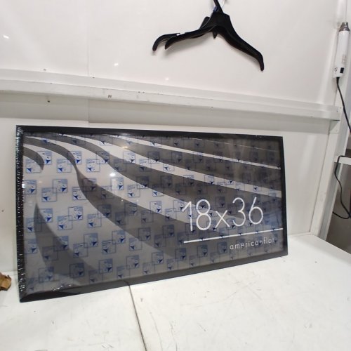 AMERICAN FLAT PICTURE FRAME WITH POLISHED PLEXIGLASS - 18" X 36" - BLACK image 2