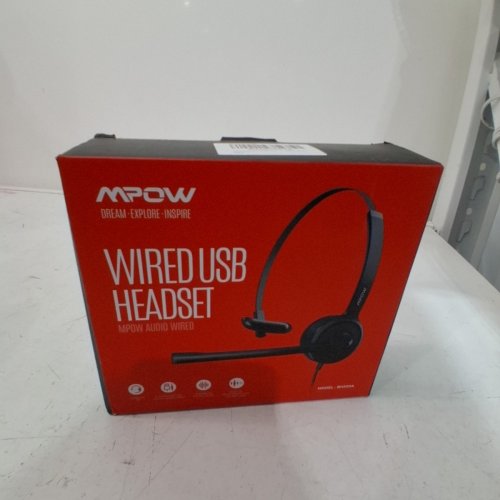 MPOW SINGLE SIDED WIRED USB HEADSET WITH MICROPHONE - BLACK (MODEL: BH323A)) image 3