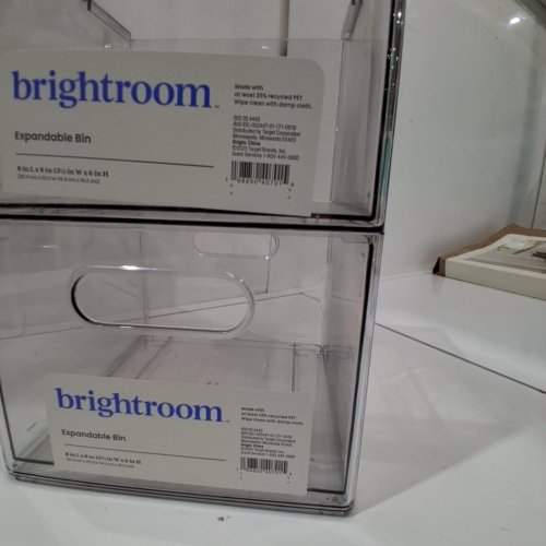 2PK BRIGHTROOM ALL PURPOSE CLEAR EXPANDABLE BIN LARGE - CLEAR (MODEL: 002-02-8601) image 2