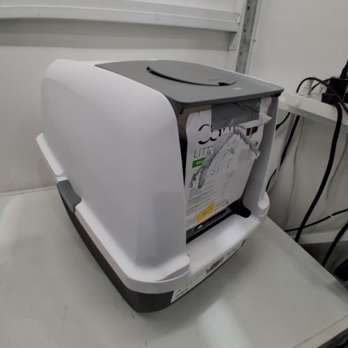 CATIT LITTER BOX WITH AIRSIFT FILTER SYSTEM - JUMBO 22.4"X18"- GREY/WHITE image 2