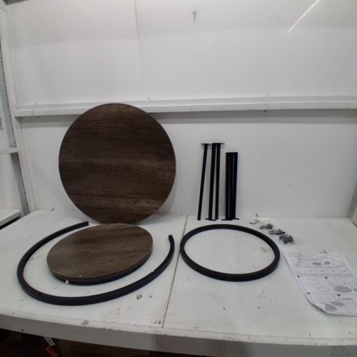 INTERLOCKING COFFEE TABLE SET - 23.62" X 23.62" X 17.72"; 15.75" X 15.75" X 15.75" - OAK/BLACK (ITEM: HM3057) image 2
