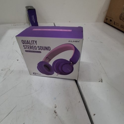AILIHEN WIRED OVER EAR HEADPHONES WITH MICROPHONE AND VOLUME CONTROL - FOLDABLE, LIGHTWEIGHT, 3.5MM JACK - PURPLE/PINK (MODEL: C8) image 5