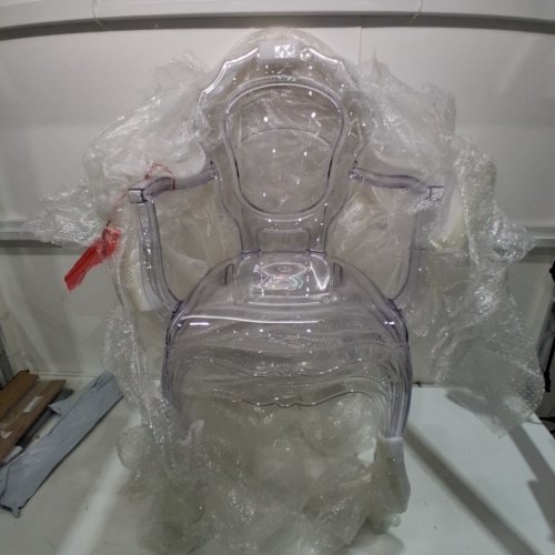 PLATA IMPORT PRINCESS TRANSPARANT ARM CHAIR, 38.5" X 22.5" - CLEAR image 2