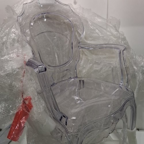 PLATA IMPORT PRINCESS TRANSPARANT ARM CHAIR, 38.5" X 22.5" - CLEAR image 4