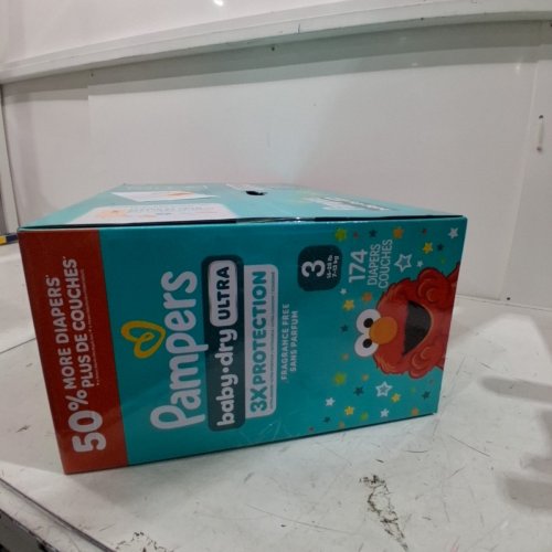174PK PAMPERS BABY DRY ULTRA DIAPERS - SIZE 3 (16-28LBS) - ELMO image 3