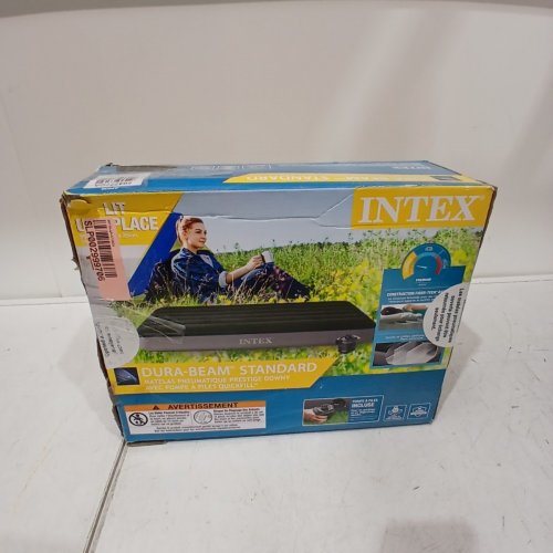 INTEX DURA-BEAM STANDARD INFLATABLE AIR MATTRESS - 10" TWIN - MIDNIGHT GREEN image 4