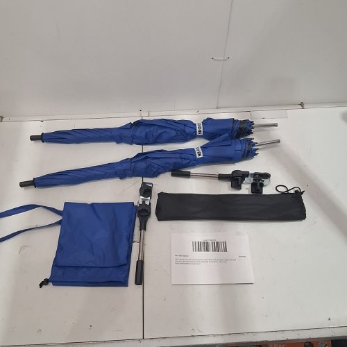 NBTOUS DOUBLE CANOPY BEACH 360°ADJUSTABLE PORTABLE UMBRELLA WITH CLAMP-SKY BLUE-(MODEL:CA-JIA20120) image 2