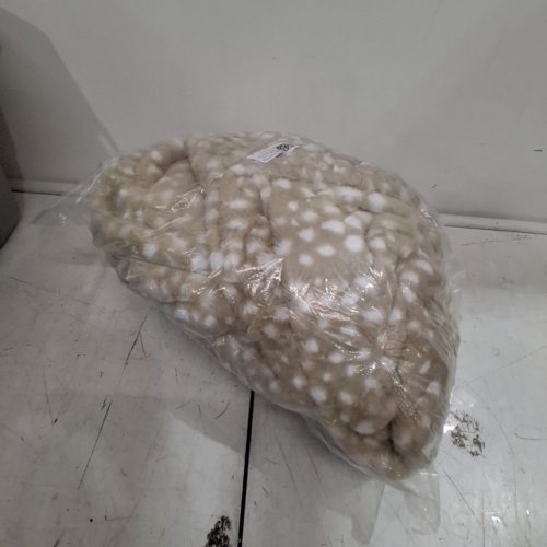 PLUSH ANIMAL HOODED CUSHION COVER - TAN AND WHITE image 4