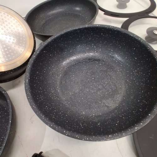 11PC NON-STICK COOKWARE SET - BLACK SPECKLED image 4