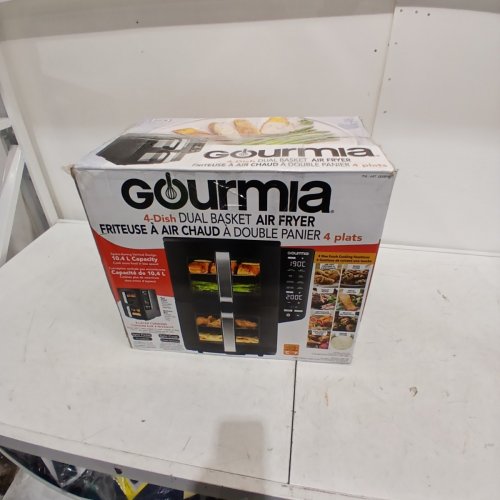 GOURMIA 4 DISH DUAL BASKET AIR FRYER WITH SYNC COOK - 11QT - BLACK (MODEL: 3333015) image 11