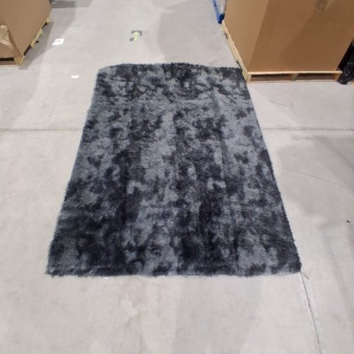 PLUSH SHAGGY AREA RUG - 59" X 82" - GREY/BLACK image 2
