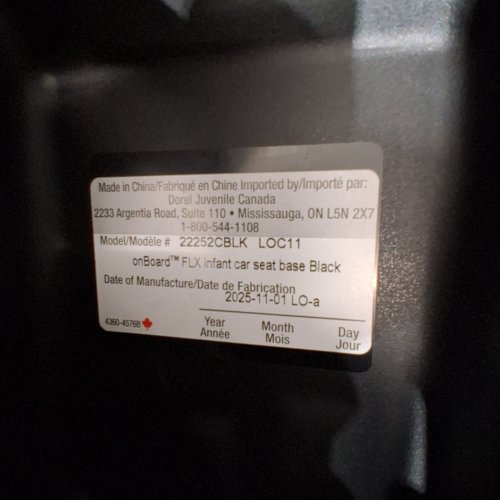 SAFETY 1ST EXTRA CAR SEAT BASE ON-BOARD 22/ LIGHT AND COMFY ELITE - BLACK (MODEL: 22252CBLK) image 2
