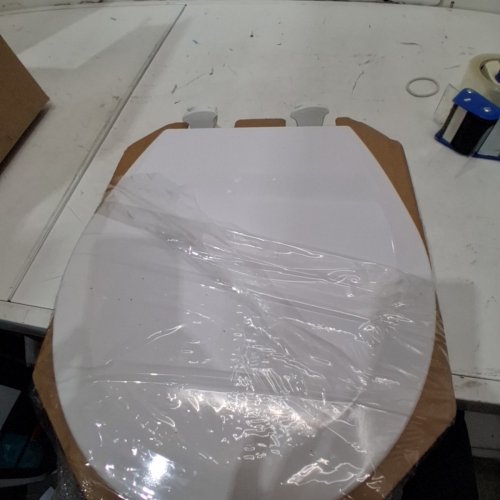 BEMIS CLOSED FRONT ENAMELED WOOD TOILET SEAT - ROUND - COTTON WHITE (MODEL: 500EC 000) image 3